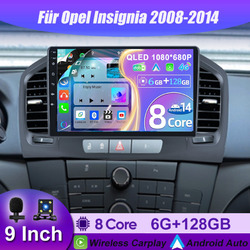 128GB Für Opel Insignia 2008-14 Android 14 Auto Radio Car Play GPS Navi DAB+QLED