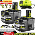 2X Für Original Ryobi Akku 18V 12Ah 9Ah Lithium ONE Plus RB18L50 P108 /Ladegerät