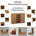 Bücherregal Regalsystem SQUARE EICHE Massivholzmöbel Würfelregal Würfelelemente