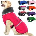 Hunde-Wintermantel, warm, reflektierend, Rollkragenpullover,Gr.M, Pink