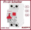 FI/LS Schalter RCBO 10A16A 10mA Fehlerstromschutzschalter Leitungsschutzschalter