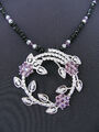 Spinell  Silberner Anhänger  Amethyst und Zirkon  Wunderschönes Collier Unikat  