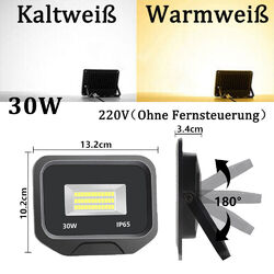 LED Fluter RGB 20W 30W 50W 100W Außen Strahler mit Fernbedienung Scheinwerfer DE