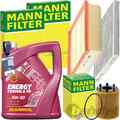 MANN INSPEKTIONSPAKET+MANNOL 5W-40 ÖL passend für 1.4 ALFA MITO FIAT PUNTO 199