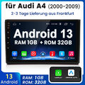 Für Audi A4 8E 8H B6 B7 2000-2009 9"Android13 Autoradio GPS Navi FM WIFI Carplay