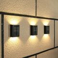 2/4x LED Solarleuchten Wandlampen Zaunleuchte Gartenleuchte Außen Treppen Lampe