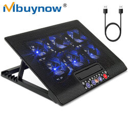 Notebook Laptop Kühlpad Kühler Cooler Ständer 6x Lüfter LED Für 12-17 Zoll