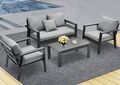 MeXo 4-Sitzer Balkonmöbel Set Alu Gartenmöbel Set Sitzgruppe Lounge Gartenset