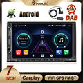 7" Android 12.0 Autoradio Doppel 2DIN Apple Carplay mit DAB+ GPS Navi WIFI BT FM