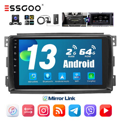 DAB+ Carplay Android 13 64G Autoradio GPS Cam Für Mercedes Benz Smart 451 05-10