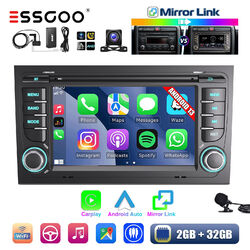 Android 13 2+32G DAB+ Carplay Autoradio GPS NAV +Kamera Für Audi A4 S4 RS4 B6 B7