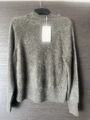 COS Damenpullover reines gebürstetes Kaschmir Hoodie grün grau neu mit Etikett Medium UVP 200 £