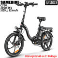 Samebike CY20 350W Elektrofahrrad 36V 12Ah 20 Zoll Tragbares Klapprad Cityräder