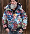 Bomberjacke Polo Ralph Lauren L Winterjacke Daunenjacke selten Vintagestil Comic