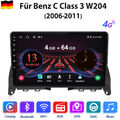 9" Carplay 4G+WIFI 4+64G Android13 Für Benz C W204 S204 06-11 GPS DAB+ Autoradio