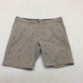 M&S Chinoshorts Herren W44 Baumwolle Freizeit Kaktusmuster grau