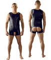 Kurz-Overall Wetlook  mit Funktion ,po-Frei ! Gr. S - L Fetisch BDSM Dessous Gay