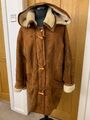 Celtic und Co Echt Lammfell Shearling Pelzmantel Kapuzenjacke Toscana M UK10US8