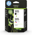 HP 305 (6ZD17AE) Original Druckerpatrone,1Xschwarz,1Xfarbe Für HP Deskjet 2300, 