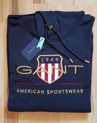 NEU! GANT Archive Shield Hoodie 5XL XXXXXL blau blue Pullover Herren