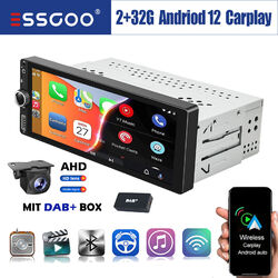 DAB+ Autoradio 2+32G Carplay 1 DIN Android 13 GPS Nav RDS FM WIFI Bluetooth +Kam