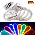 220V 230V Neon LED Strip Streifen RGB Flex Lichtband Schlauch Wasserdicht Außen