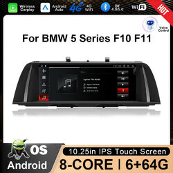 10,25" Android 14 Autoradio GPS Navi IPS 4G für BMW 5er F10/F11 CIC 6GB+64GB BT