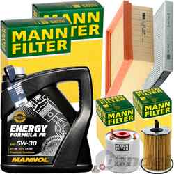 MANN INSPEKTIONSPAKET+5L MANNOL 5W-30 ÖL passend für FORD FIESTA 6 COURIER TDCI