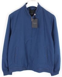 Ted Baker Microfibre Bomber Jacke Herren XL Reißverschluss Leicht Blau