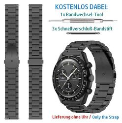 Armband kompatibel für ✅ OMEGA X SWATCH MOONSWATCH Uhr, Speedmaster MOONWATCH⭐⭐⭐⭐⭐ Inklusive 1 Bandwechsel-Tool und 3 Bandstifte!