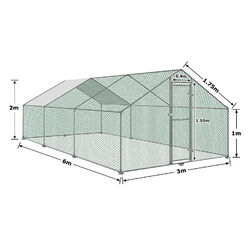 Hühnerstall Hühnerhaus Verzinkter Stahl Kleintierstall Freilauf Hühnerkäfig 2024