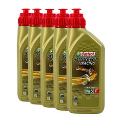 CASTROL Power 1 Racing 4T 10W-50 2-Rad Motorenöl API SN, JASO MA2, 5x1 Liter