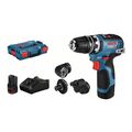 Bosch Akku-Bohrschrauber GSR 12V-35 FC mit 2 x 3,0 Ah Li-Ion Akku 4 Aufsätze