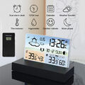 Wetterstation Funk Mit Farbdisplay Thermometer Innen-Außensensor Digitale Wecker