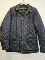 Barbour Herren Gillock Steppjacke Navy Blau Größe Medium M Druckknopf Kordel Schulter