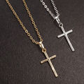 Edelstahl Kreuz Halskette Silber Farbe Einfach Schmuck Geschenk Anhänger Jesus