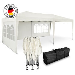 Falt Pavillon 100% WASSERDICHT Pavillion Gartenzelt Dachmaß 2x2m, 3x3m & 3x6m  UV Schutz ✔ Nähte versiegelt ✔ 4er, 6er Set Sandsäcke ✔