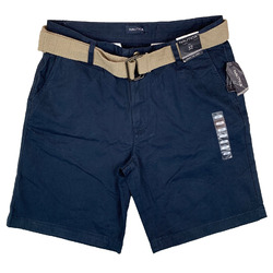 Nautica blaue Chino über dem Knie klassische Baumwollshorts für Herren Größe 32