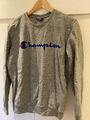 CHAMPION Sweatshirt mit Logoprint hellgrau S