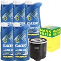 MANN-FILTER ÖLFILTER + 5x1 LITER 10W40 PREMIUM MOTORÖL MANNOL SAE 10W-40 CLASSIC