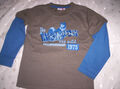 Cooles LA-Shirt /Sweater, blau-braun, mit Motiv, neuw. Gr. 116/122