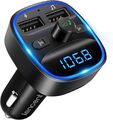 FM Transmitter Bluetooth 5.0 KFZ Dual USB Auto Ladegerät für Handy Radio Adapter