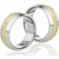 2 Ringe Eheringe mit Diamant Partnerringe Freundschaftsringe Trauringe MOR67