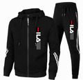 New Herren Sportbekleidung Casual Hoodie Full Zip Up Joggingjacke Set DE~