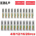 EBL AA AAA Akku Mignon 2800mAh 1100mAh Wiederaufladbar Rechargeable Batterien