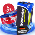 4 x Wilhelm Universal 9V Block Batterien auch für 10 Jahres Rauchmelder geeignet