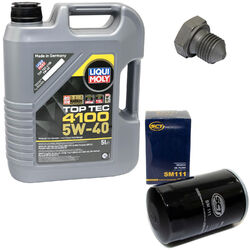 Motoröl Set 5W-40 5 Liter + Ölfilter SM 111 + Schraube für Audi A6 Ford Seat VW