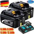 2X Für Makita Akku 18V 6,0Ah 12,0Ah BL1860B BL1850 BL1840B BL1830B /Ladegerät DP