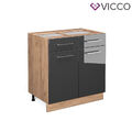 Schubunterschrank Küchenschrank Küchenmöbel Küchenzeile Fame-Line 80 cm Vicco