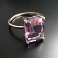  925 Sterling Silber Ring Rose de France Amethyst Gr. 18 Edelstein Verlobung